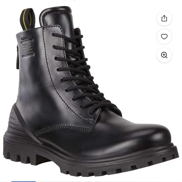 Ecco Black Combat Boots - Picture 1 of 14